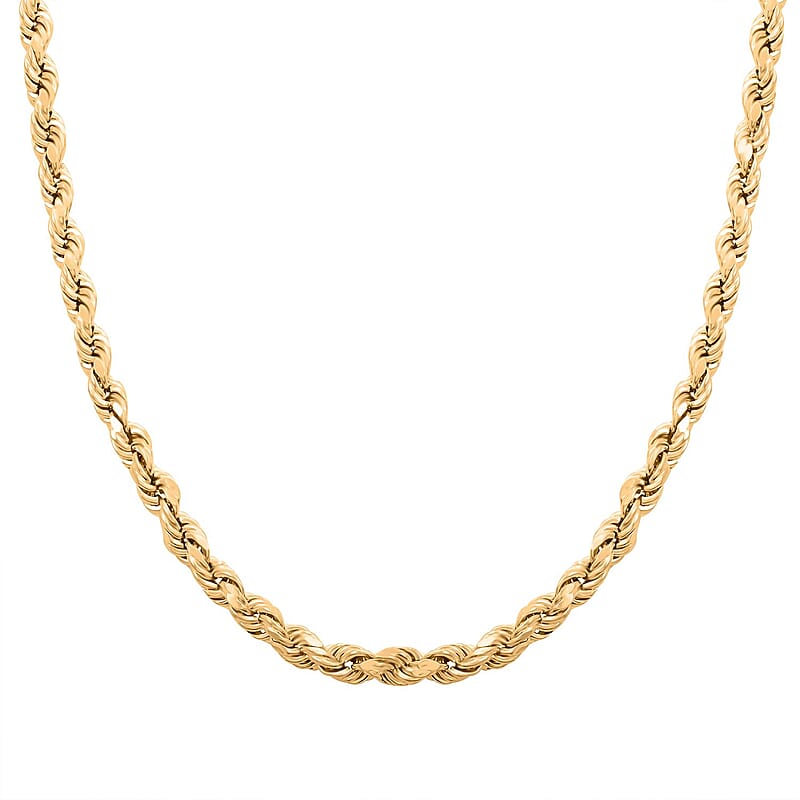 4.7mm Diamond-cut Rope Chain Necklace in 10K Yellow Gold 22 Inches 11.6 Grams