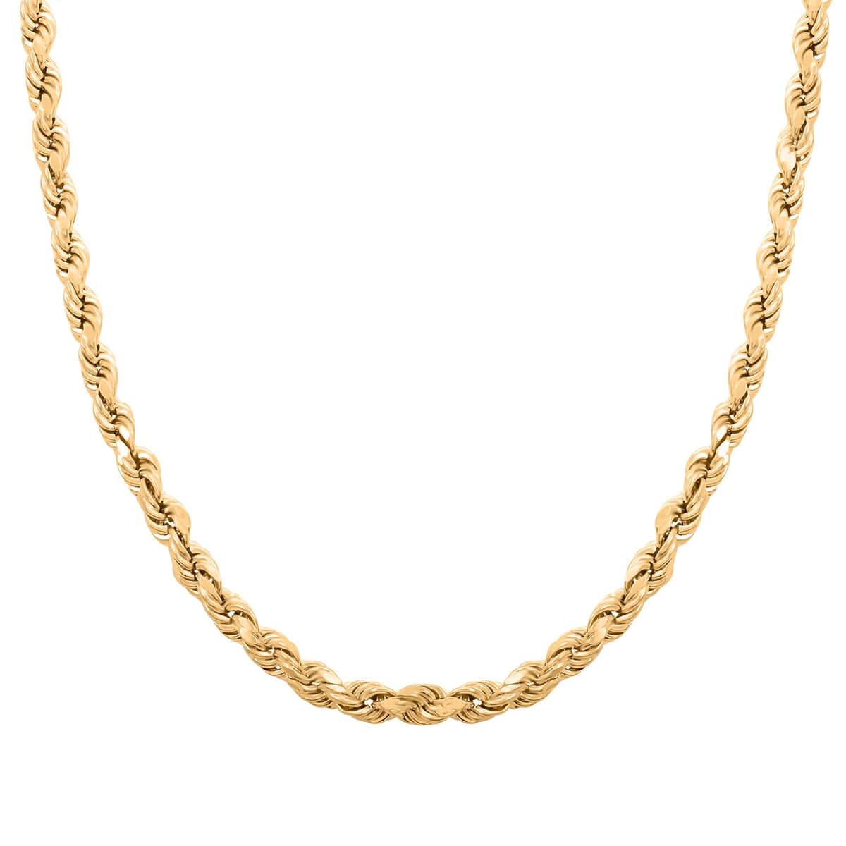 4.7mm Diamond-cut Rope Chain Necklace in 10K Yellow Gold 24 Inches 12.6 Grams image number 0