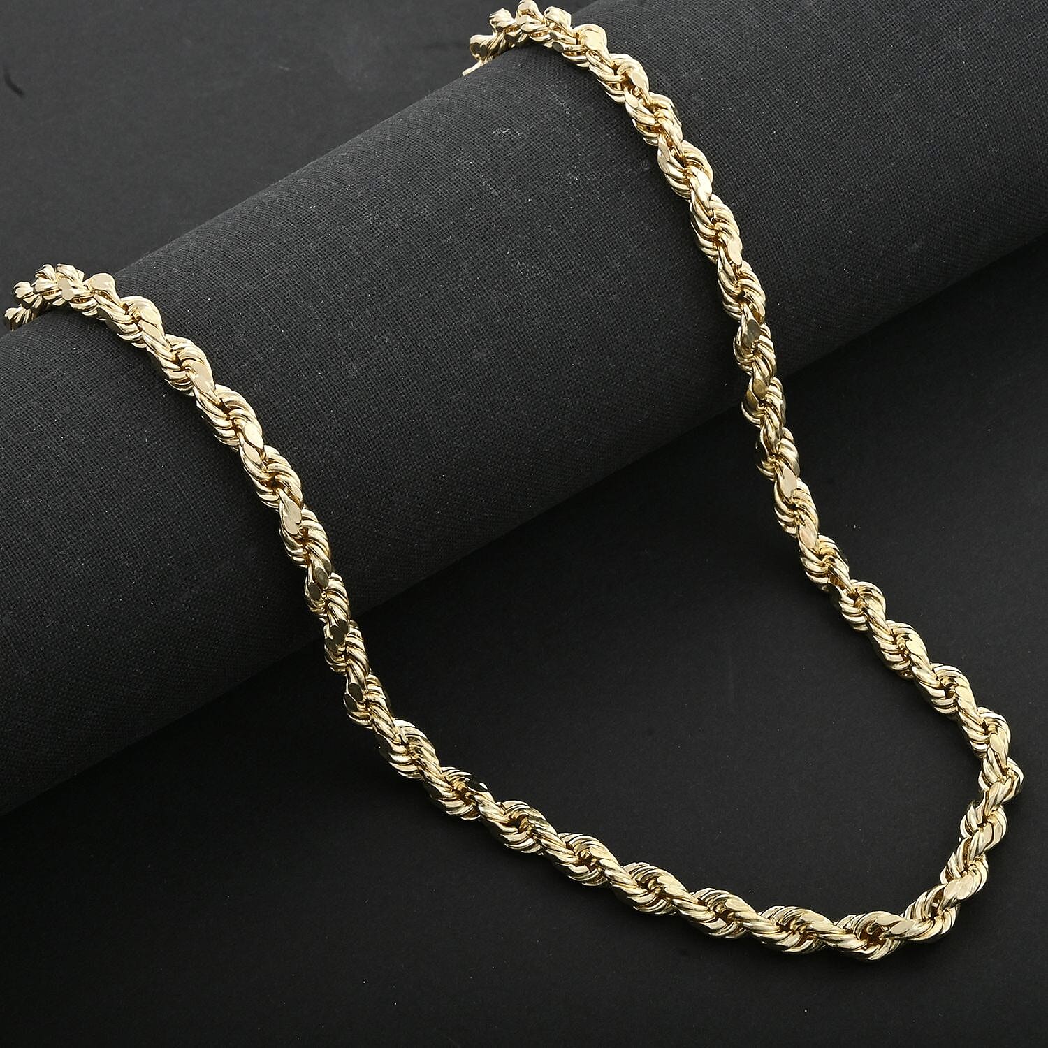 4.7mm Diamond-cut Rope Chain Necklace in 10K Yellow Gold 26 Inches 13.3 Grams