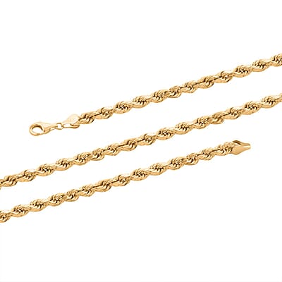 4.7mm Diamond-cut Rope Chain Necklace in 10K Yellow Gold 14.3 Grams 28 Inches