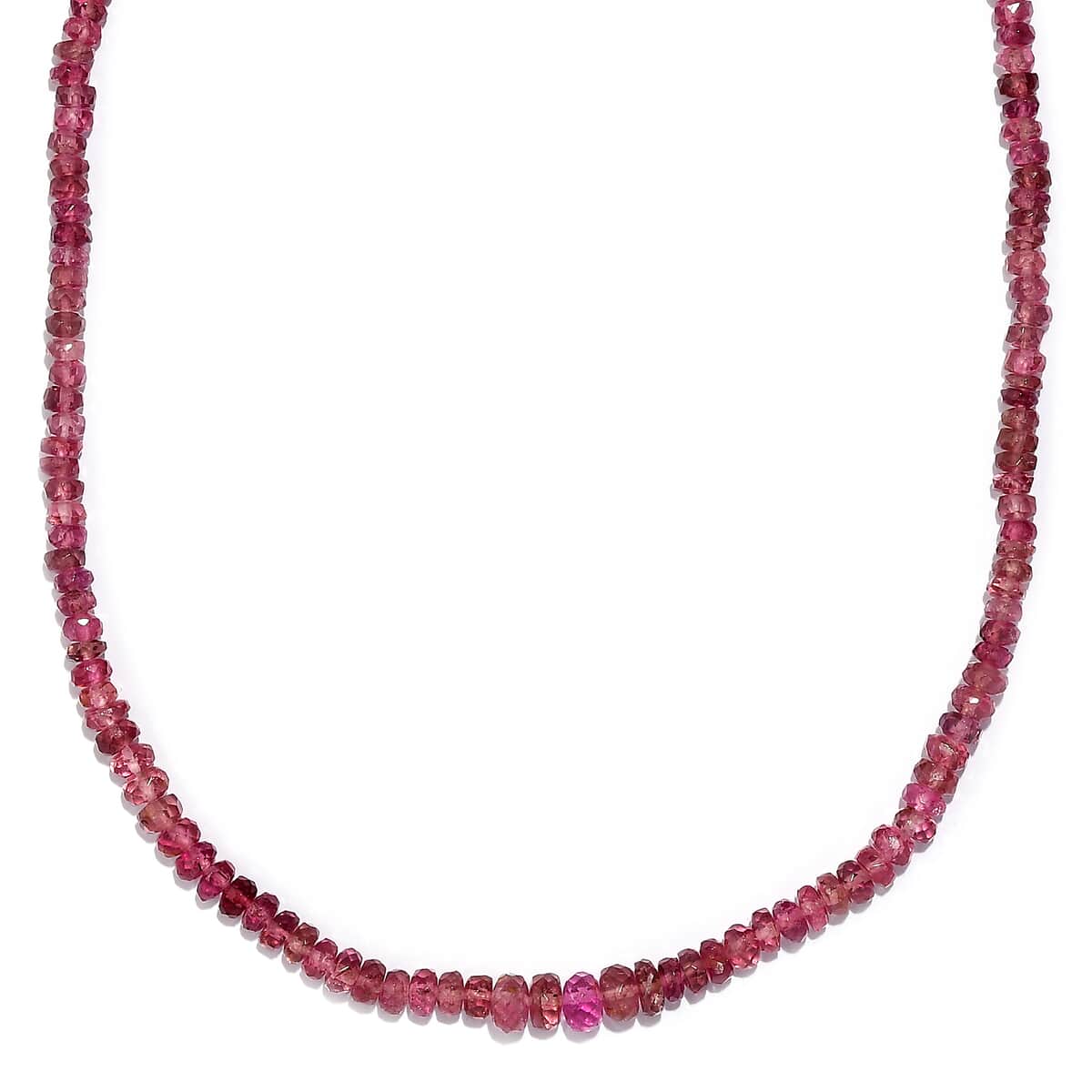 Madagascar Pink Sapphire Beaded 39.00 ctw Necklace 18 Inches in Rhodium Over Sterling Silver  image number 0