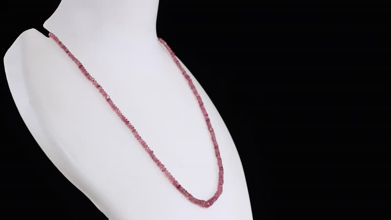 Madagascar Pink Sapphire Beaded 39.00 ctw Necklace 18 Inches in Rhodium Over Sterling Silver