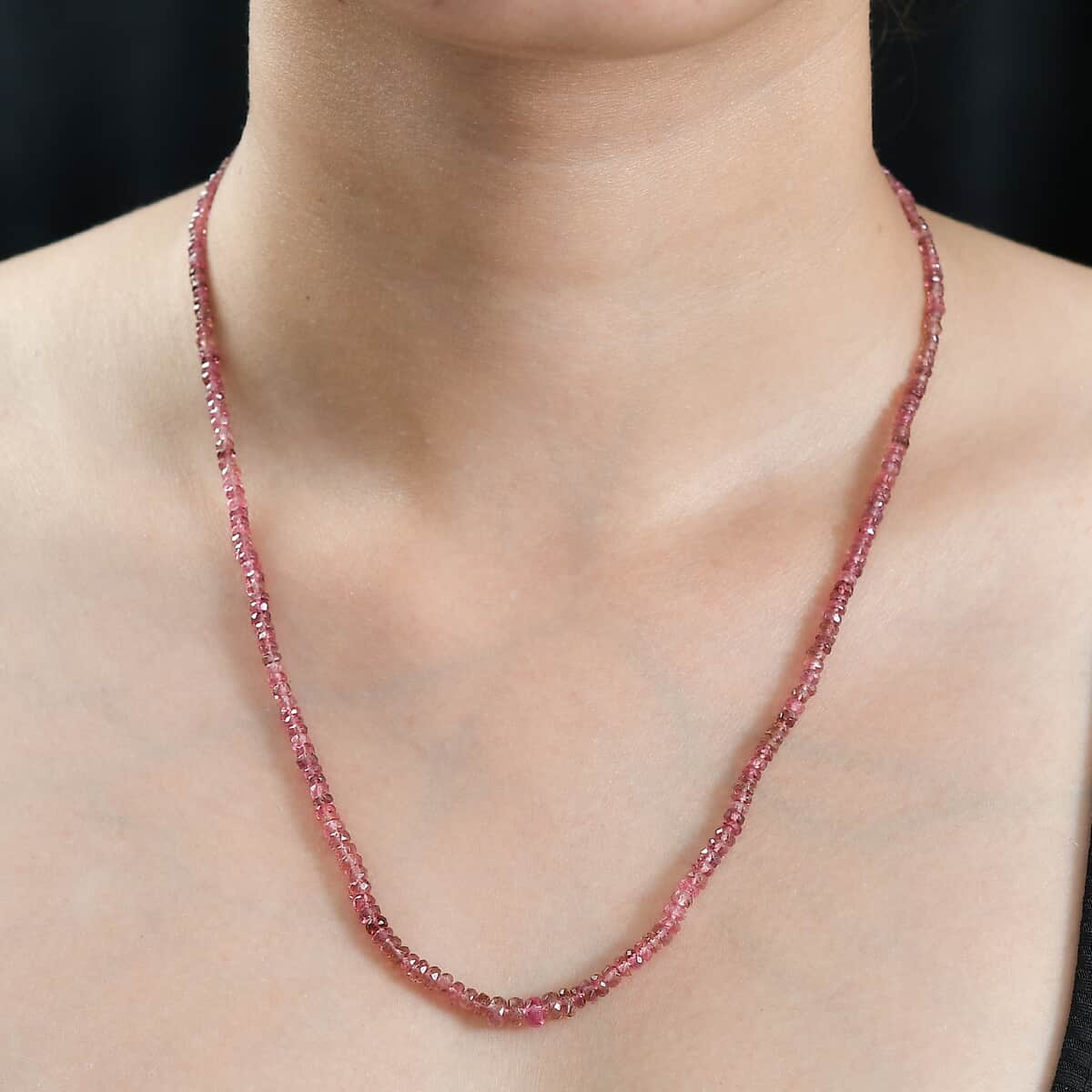 Madagascar Pink Sapphire Beaded 39.00 ctw Necklace 18 Inches in Rhodium Over Sterling Silver  image number 2