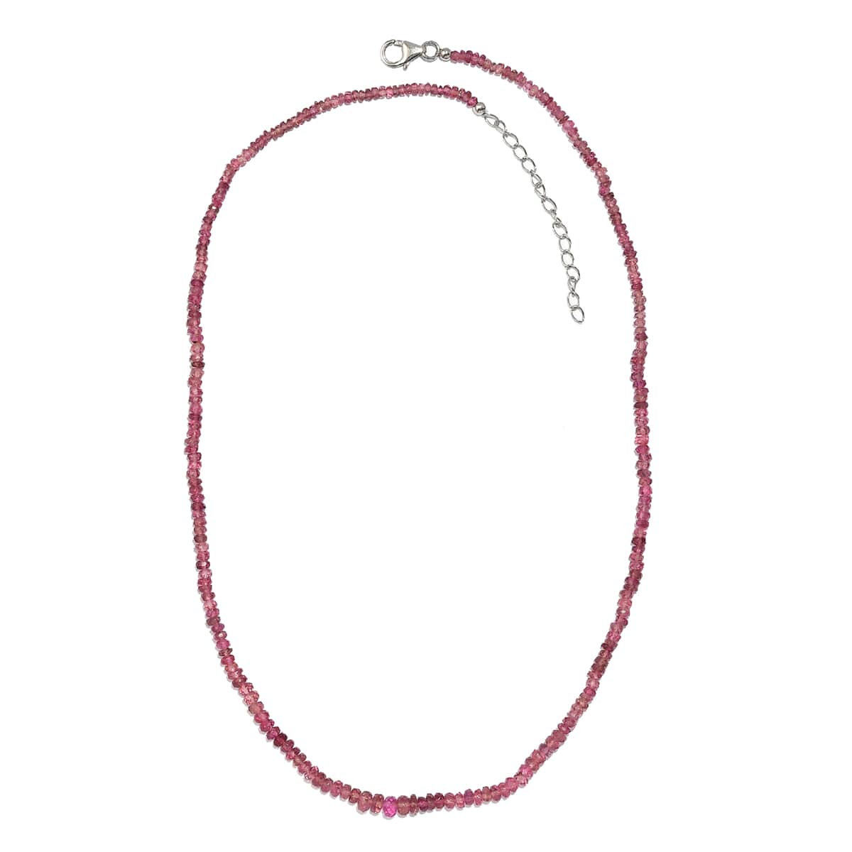 Madagascar Pink Sapphire Beaded 39.00 ctw Necklace 18 Inches in Rhodium Over Sterling Silver  image number 3