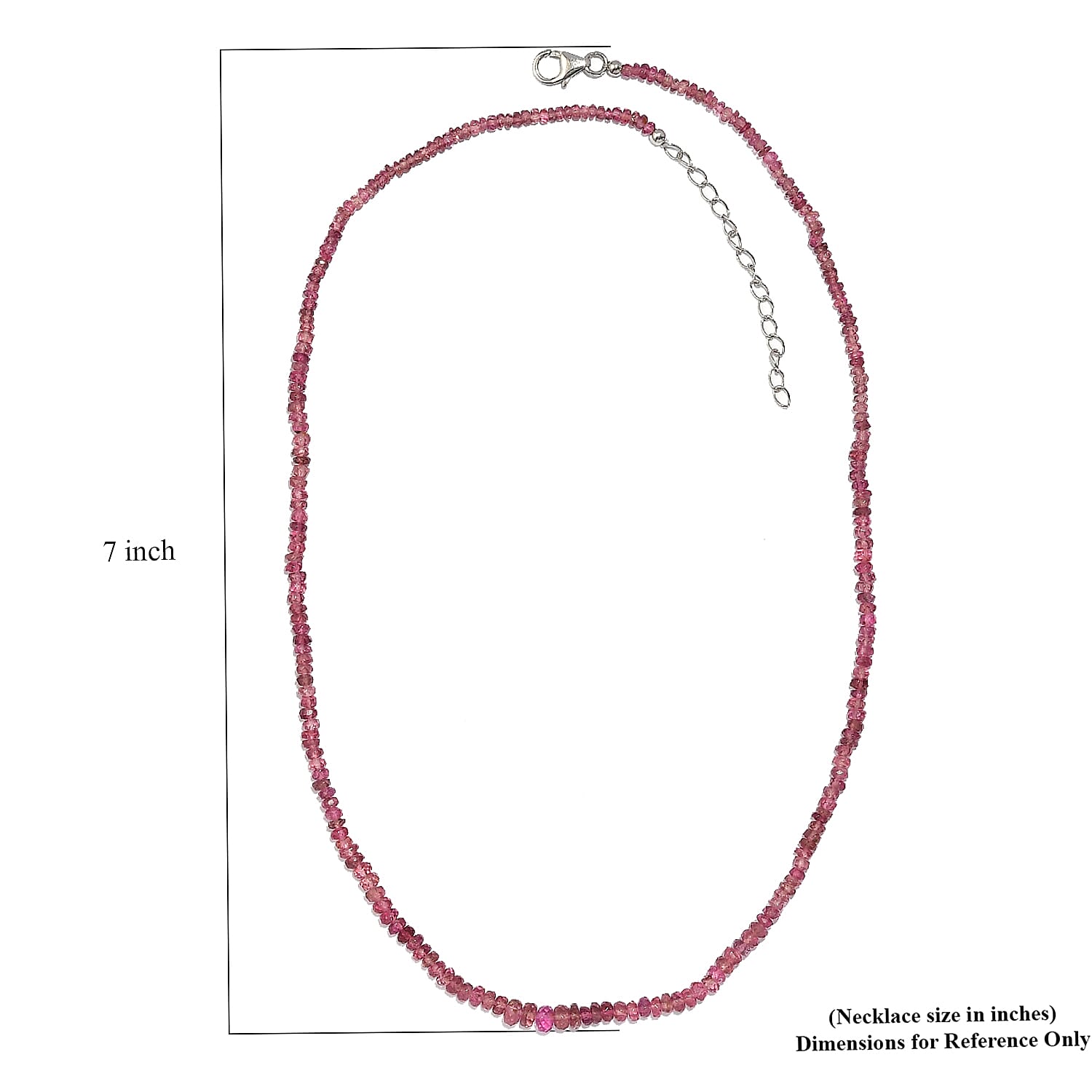 Madagascar Pink Sapphire Beaded 39.00 ctw Necklace 18 Inches in Rhodium Over Sterling Silver 