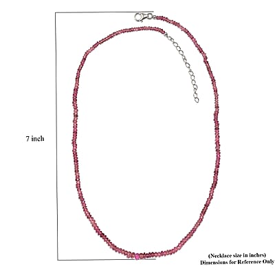 Madagascar Pink Sapphire Beaded 39.00 ctw Necklace 18 Inches in Rhodium Over Sterling Silver 