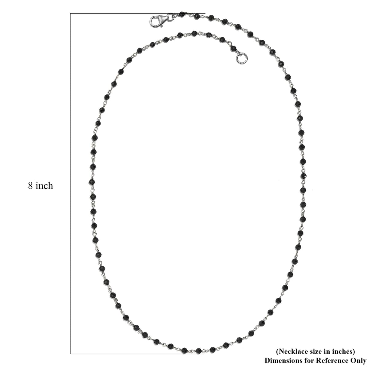 Thai Black Spinel Beaded 20.00 ctw Necklace 20 Inches in Rhodium Over Sterling Silver  image number 5