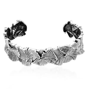 Bali Legacy Ginkgo Leaf Cuff Bracelet in Sterling Silver (7.25 In) 34.35 Grams