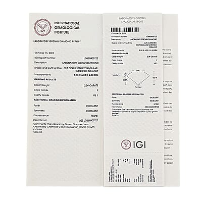 IGI Certified Luxuriant Lab Grown Diamond (G VS2) (Radiant) 2.00 ctw
