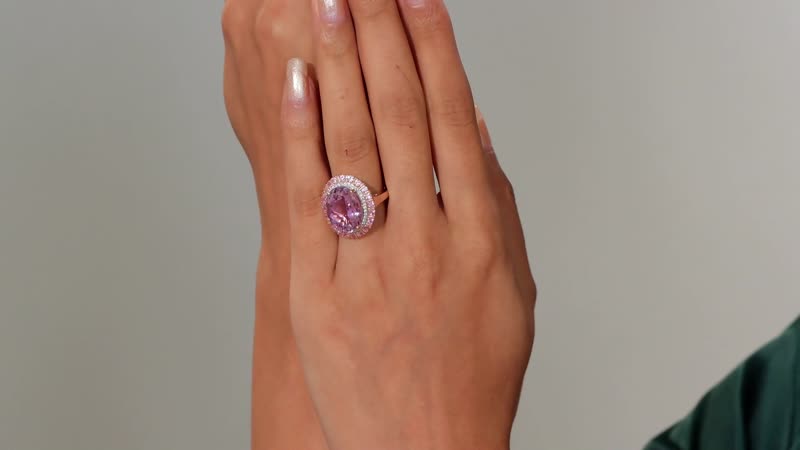 Premium Martha Rocha Kunzite, Multi Gemstone Ring in 18K Vermeil RG Over Sterling Silver (Size 6.0) 13.90 ctw
