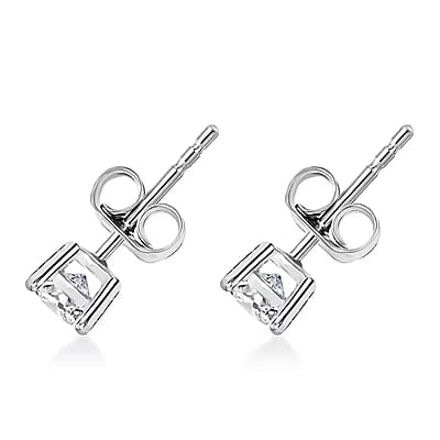 IGI Certified Luxuriant Lab Grown Diamond E-F VS 2.00 ctw Solitaire Stud Earrings in 10K White Gold