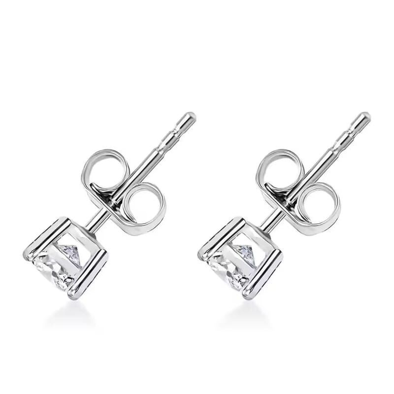 IGI Certified Luxuriant Lab Grown Diamond E-F VS 2.00 ctw Solitaire Stud Earrings in 10K White Gold