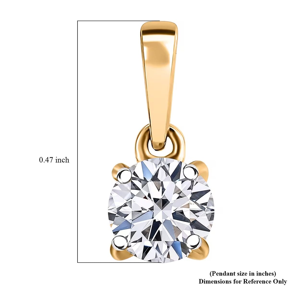 IGI Certified Luxuriant Lab Grown Diamond E-F VS 0.50 ctw Solitaire Pendant in 10K Yellow Gold (Del. in 10-15 Days) image number 6