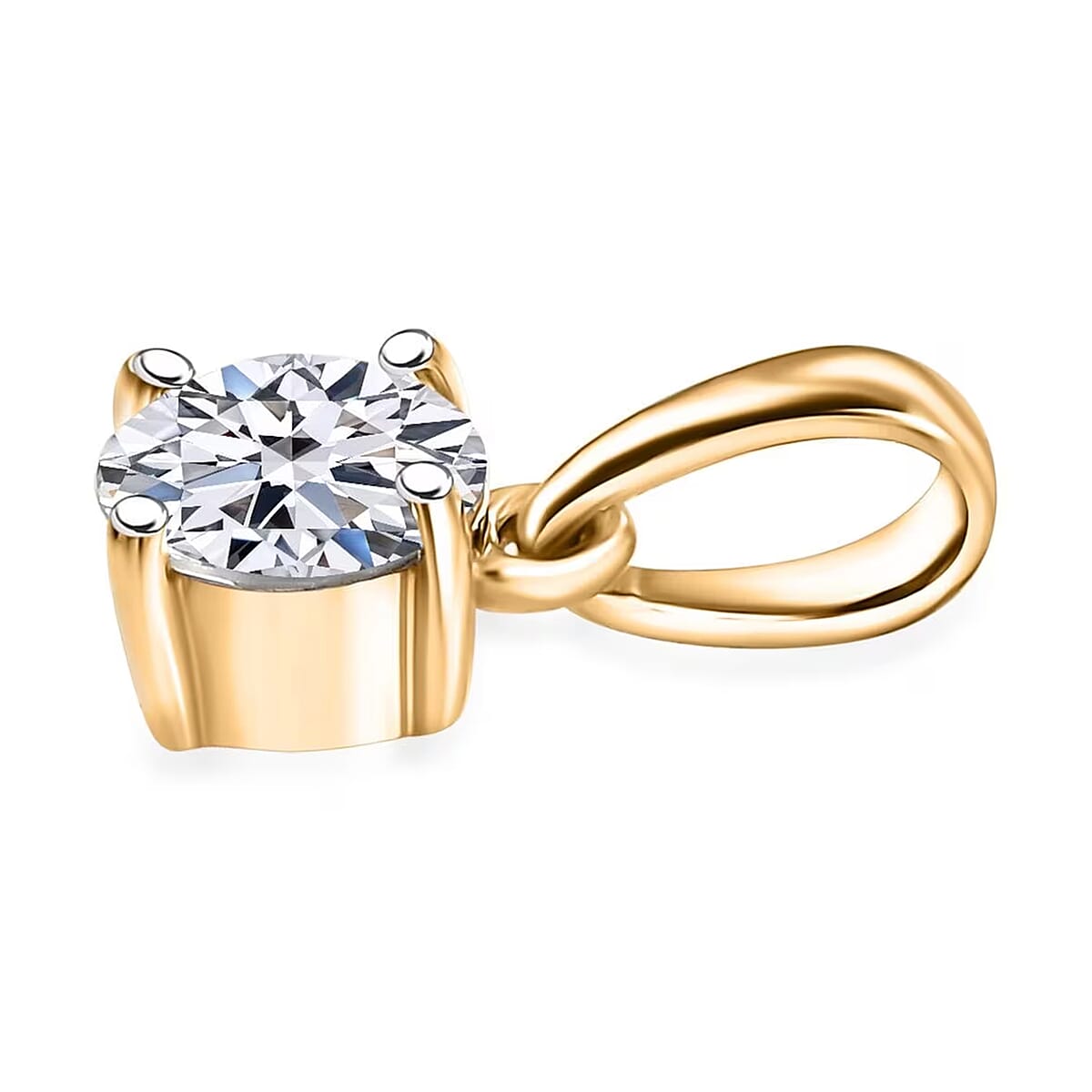 IGI Certified Luxuriant Lab Grown Diamond E-F VS 0.50 ctw Solitaire Pendant in 10K Yellow Gold (Del. in 10-15 Days) image number 7