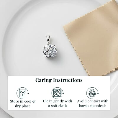 IGI Certified Luxuriant Lab Grown Diamond E-F VS 2.00 ctw Solitaire Pendant without Chain in 10K White Gold 