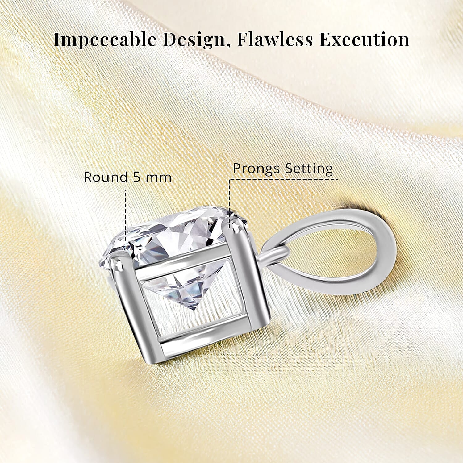 14K White Gold Luxuriant Lab Grown Diamond (E-F, VS) Solitaire Pendant without Chain 0.50 ctw