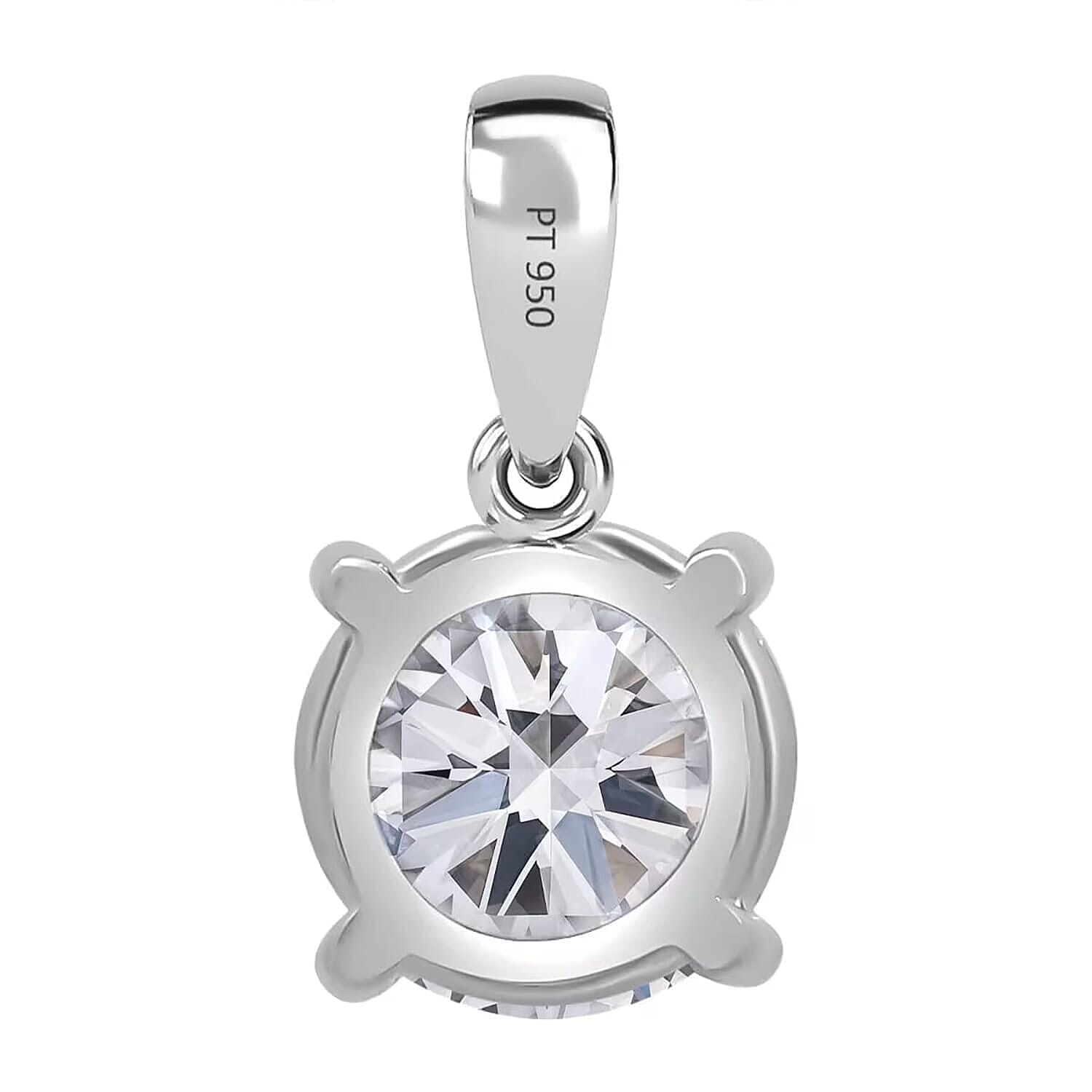 14K White Gold Luxuriant Lab Grown Diamond (E-F, VS) Solitaire Pendant without Chain 0.50 ctw