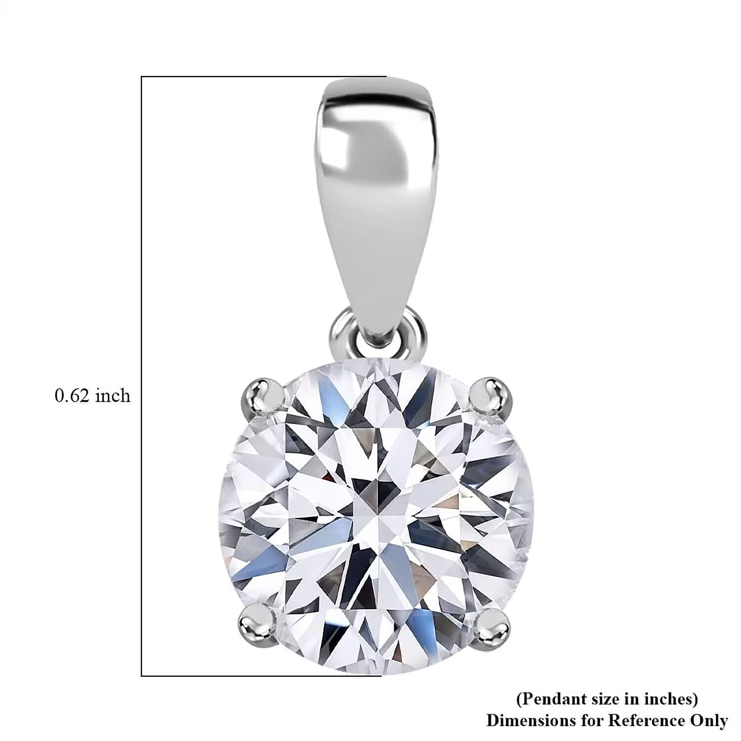 14K White Gold Luxuriant Lab Grown Diamond (E-F, VS) Solitaire Pendant without Chain 0.50 ctw