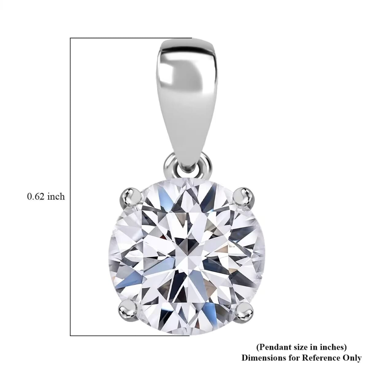 14K White Gold Luxuriant Lab Grown Diamond (E-F, VS) Solitaire Pendant without Chain 0.50 ctw image number 9