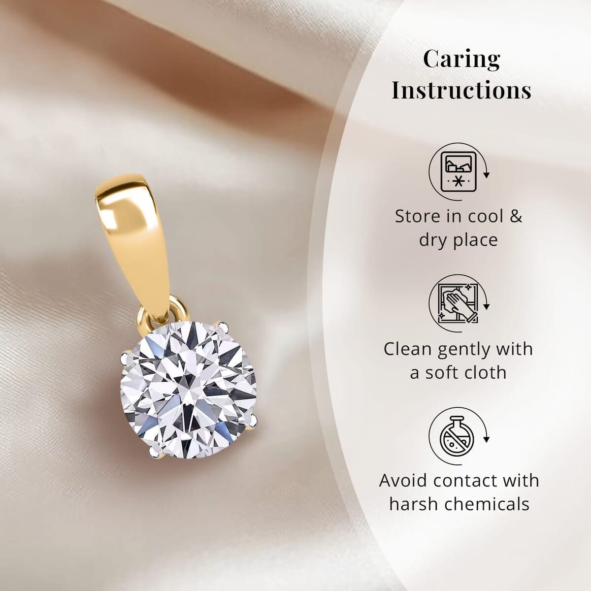 Luxuriant Lab Grown Diamond E-F VS 0.50 ctw Solitaire Pendant without Chain in 14K Yellow Gold image number 7