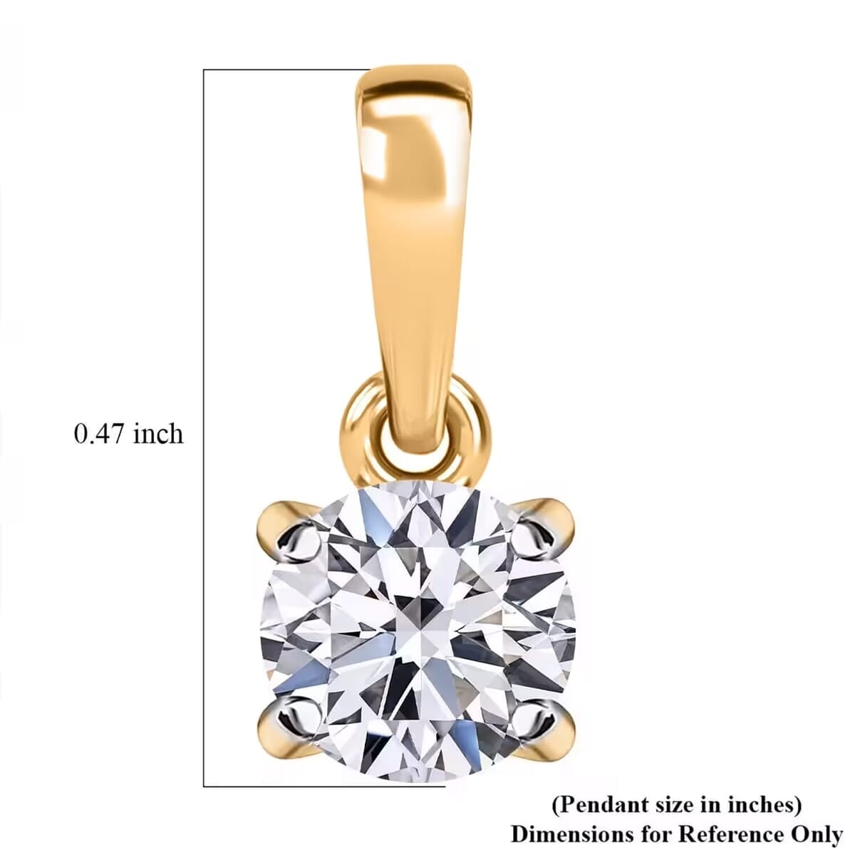 Luxuriant Lab Grown Diamond E-F VS 0.50 ctw Solitaire Pendant without Chain in 14K Yellow Gold image number 9