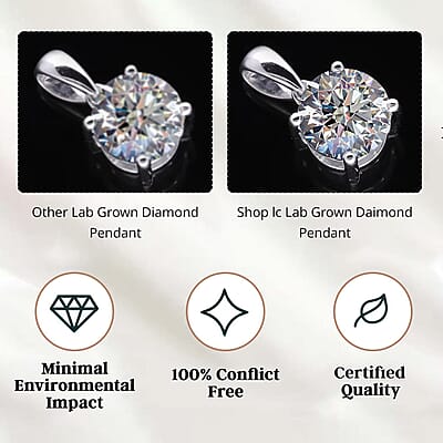 IGI Certified Luxuriant Lab Grown Diamond E-F VS 2.00 ctw Solitaire Pendant without Chain in 14K White Gold