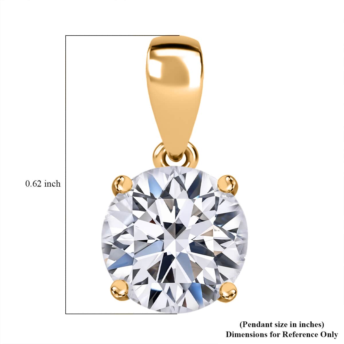 IGI Certified Luxuriant Lab Grown Diamond E-F VS 2.00 ctw Solitaire Pendant in 14K Yellow Gold (Del. in 10-15 Days) image number 5