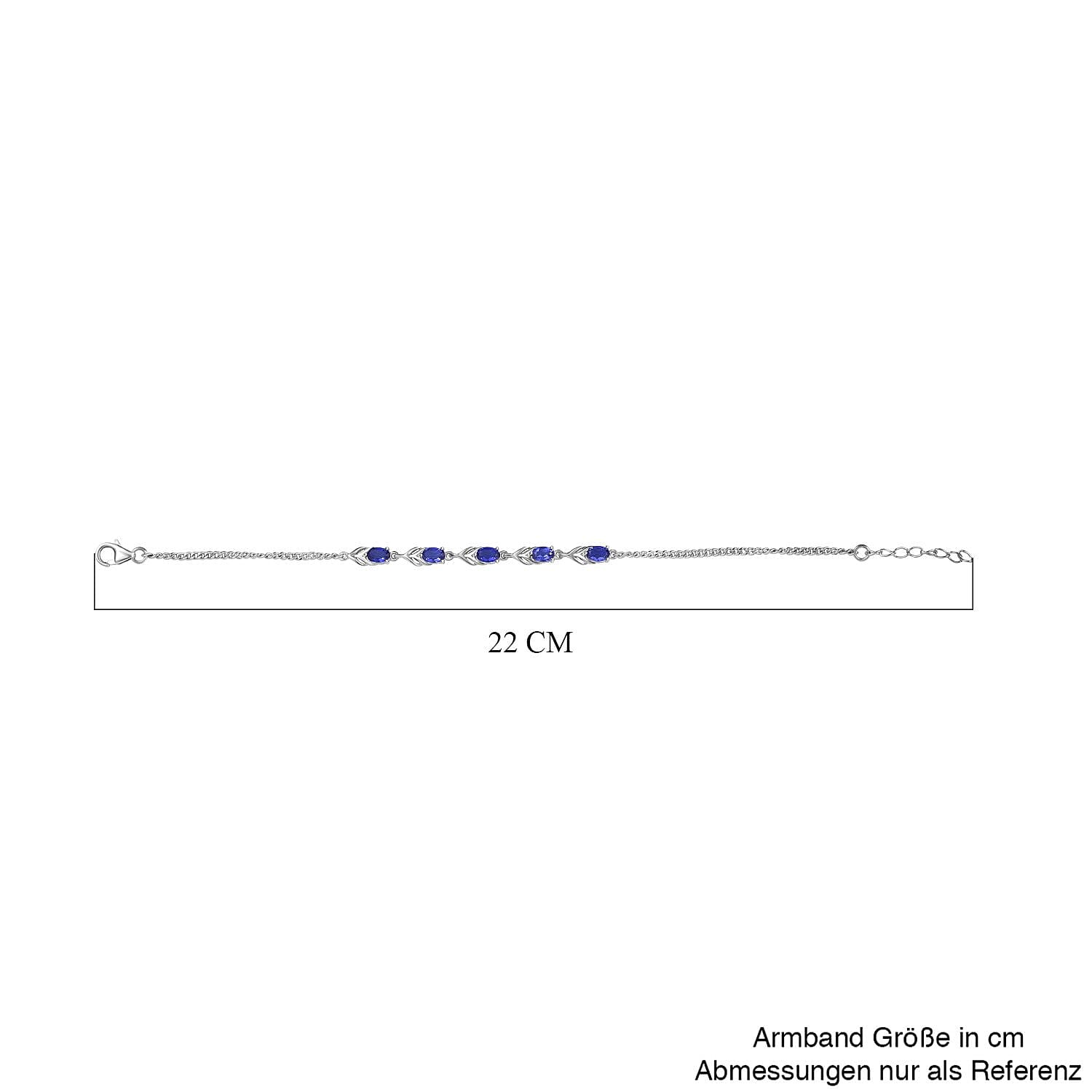 Tanzanite Color Quartz 3.00 ctw Fancy Bracelet in Rhodium Over Sterling Silver (7.5 In) (5.11 g)