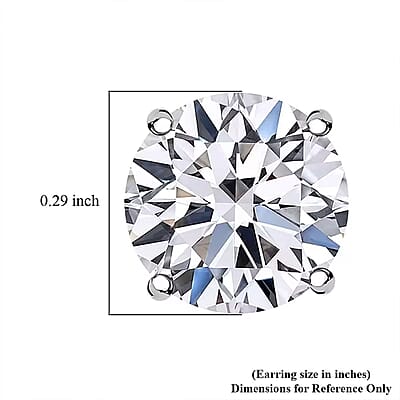 IGI Certified Luxuriant Lab Grown Diamond E-F VS 3.00 ctw Solitaire Stud Earrings in 10K White Gold