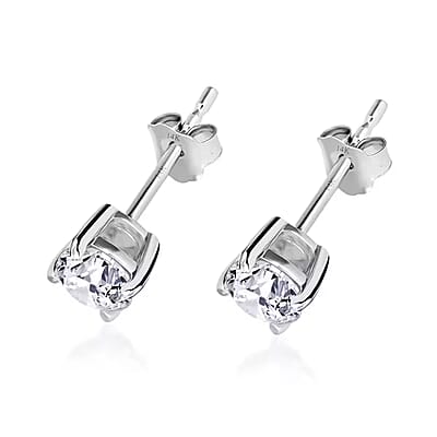 IGI Certified Luxuriant Lab Grown Diamond E-F VS 3.00 ctw Solitaire Stud Earrings in 10K White Gold