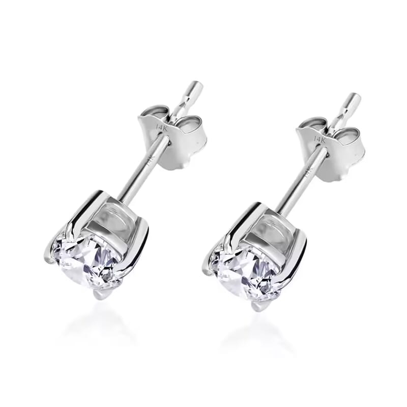 IGI Certified Luxuriant Lab Grown Diamond E-F VS 3.00 ctw Solitaire Stud Earrings in 10K White Gold