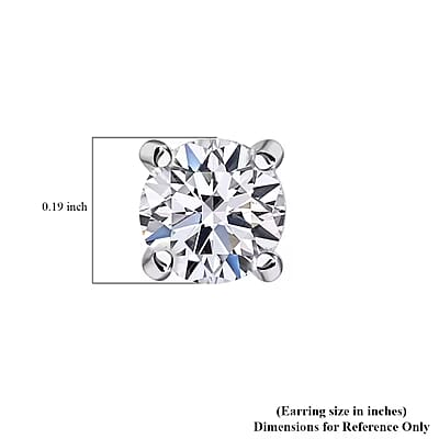 IGI Certified Luxuriant Lab Grown Diamond E-F VS 3.00 ctw Solitaire Stud Earrings in 10K White Gold