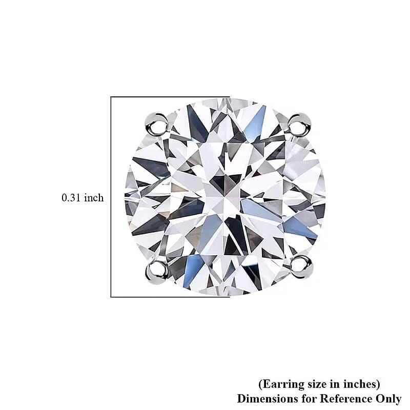 IGI Certified Luxuriant Lab Grown Diamond E-F VS 3.00 ctw Solitaire Stud Earrings in 14K White Gold
