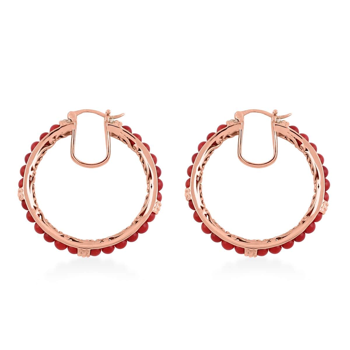 Karis Sponge Coral Earrings in 18K Rose Gold Plated image number 3