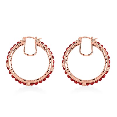 Karis Sponge Coral Earrings in 18K Rose Gold Plated