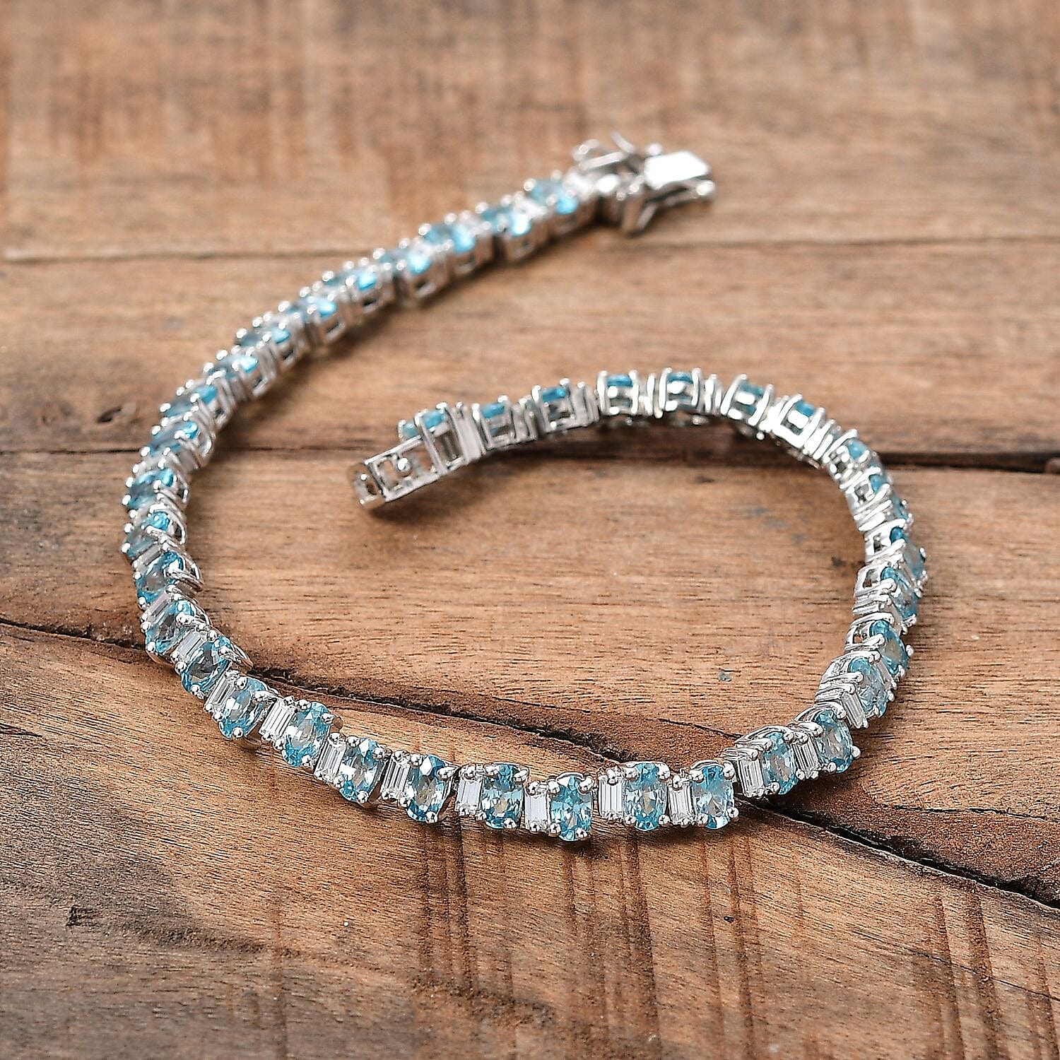 Buy Premium Cambodian Blue Zircon, Moissanite Bracelet in