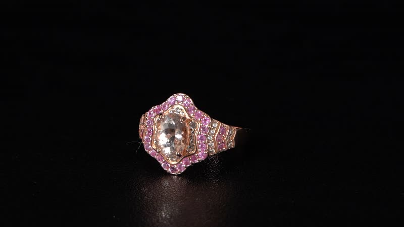 Doorbuster Marropino Morganite, Multi Gemstone Ring in 18K Vermeil RG Over Sterling Silver (Size 7.0) 2.10 ctw