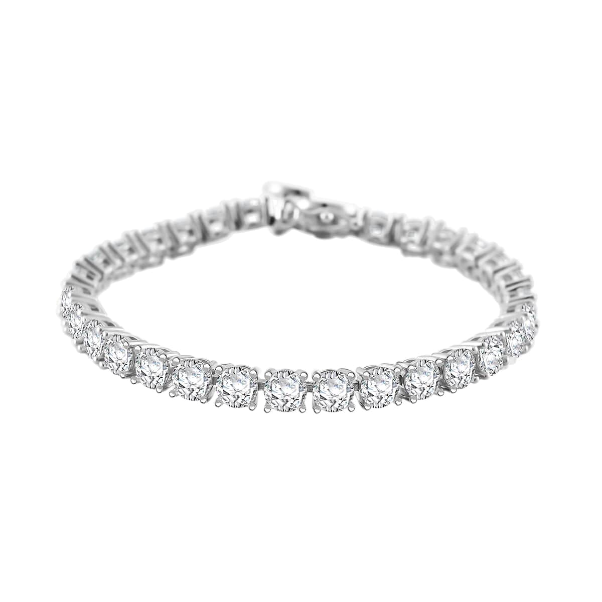 Doorbuster Moissanite and Yellow Sapphire 13.10 ctw Tennis Bracelet with Sun & Moon Lock in Rhodium Over Sterling Silver (6.50 In) image number 0