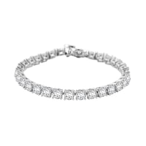 Doorbuster Moissanite and Yellow Sapphire 13.10 ctw Tennis Bracelet with Sun & Moon Lock in Rhodium Over Sterling Silver (6.50 In)