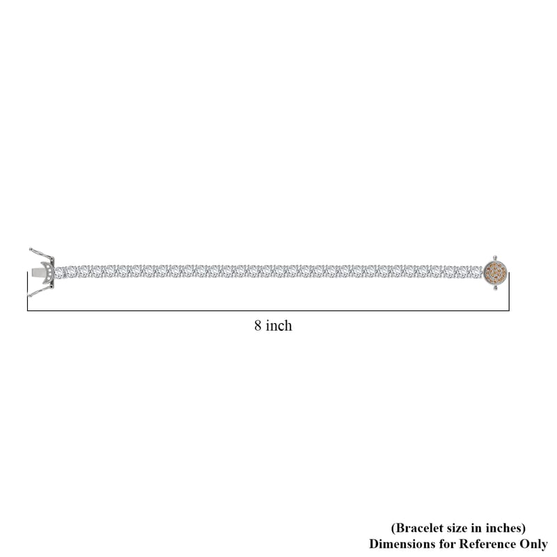Moissanite and Yellow Sapphire 13.10 ctw Tennis Bracelet with Sun & Moon Lock in Rhodium Over Sterling Silver (6.50 In)