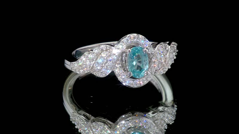 Premium Cambodian Blue Zircon, Moissanite Ring in Rhodium Over Sterling Silver (Size 10.0) 1.20 ctw