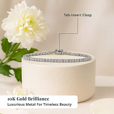 Luxuriant Lab Grown Diamond E-F VS 5.00 ctw Tennis Bracelet in 10K White Gold (6.50 In) (Del. in 10-15 Days)