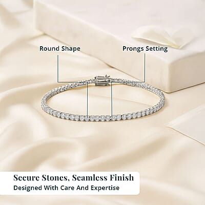 Luxuriant Lab Grown Diamond E-F VS 5.00 ctw Tennis Bracelet in 10K White Gold (6.50 In) (Del. in 10-15 Days)