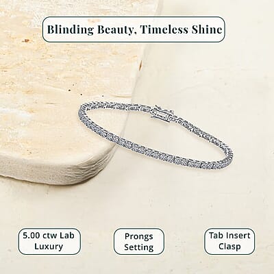 Luxuriant Lab Grown Diamond E-F VS 5.00 ctw Tennis Bracelet in 14K White Gold (6.50 In) (Del. in 10-15 Days)