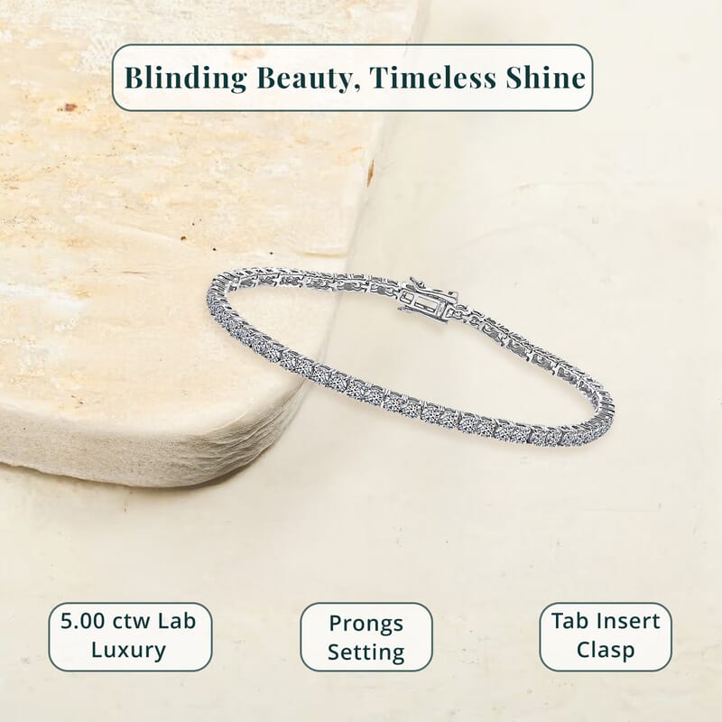 Luxuriant Lab Grown Diamond E-F VS 5.00 ctw Tennis Bracelet in 14K White Gold (6.50 In) (Del. in 10-15 Days)