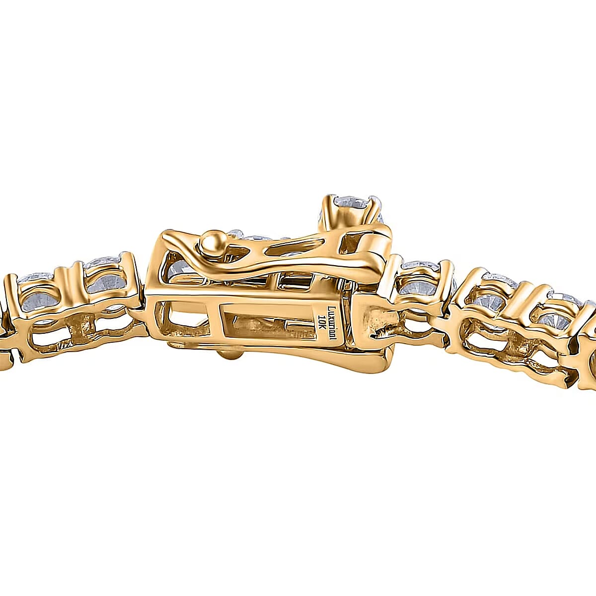Luxuriant Lab Grown Diamond E-F VS 5.00 ctw Tennis Bracelet in 10K Yellow Gold (8.00 In) image number 7