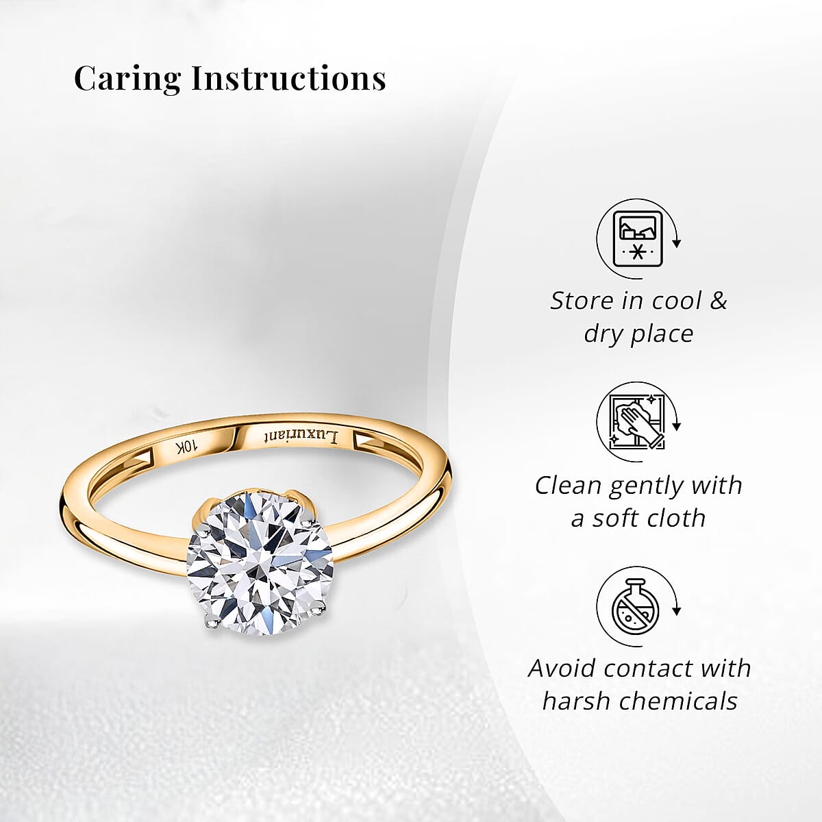 IGI Certified Luxuriant Lab Grown Diamond E-F VS 2.00 ctw Solitaire Ring in 10K Yellow Gold (Size 6.0) (Del. in 10-15 Days) image number 6