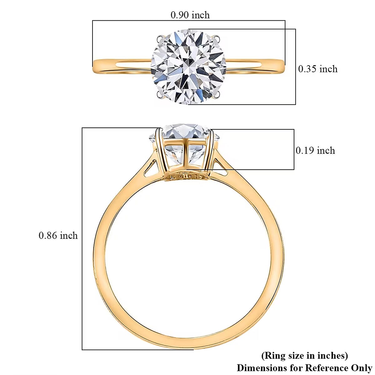 IGI Certified 10K Yellow Gold Luxuriant Lab Grown Diamond (Rnd 8mm) (E-F, VS) Solitaire Ring (Size 7.5) 2.00 ctw image number 7