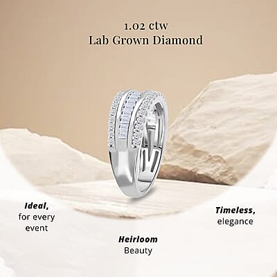 Luxuriant Lab Grown Diamond G SI 1.02 ctw Ring in Sterling Silver (Size 10.0)
