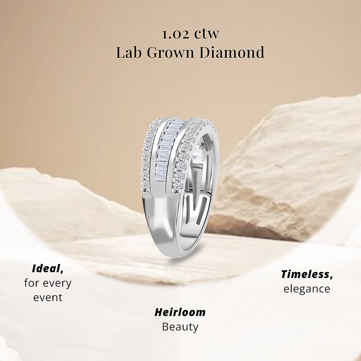 Luxuriant Lab Grown Diamond (G, SI) Ring in Sterling Silver (Size 10.5) 1.02 ctw image number 4